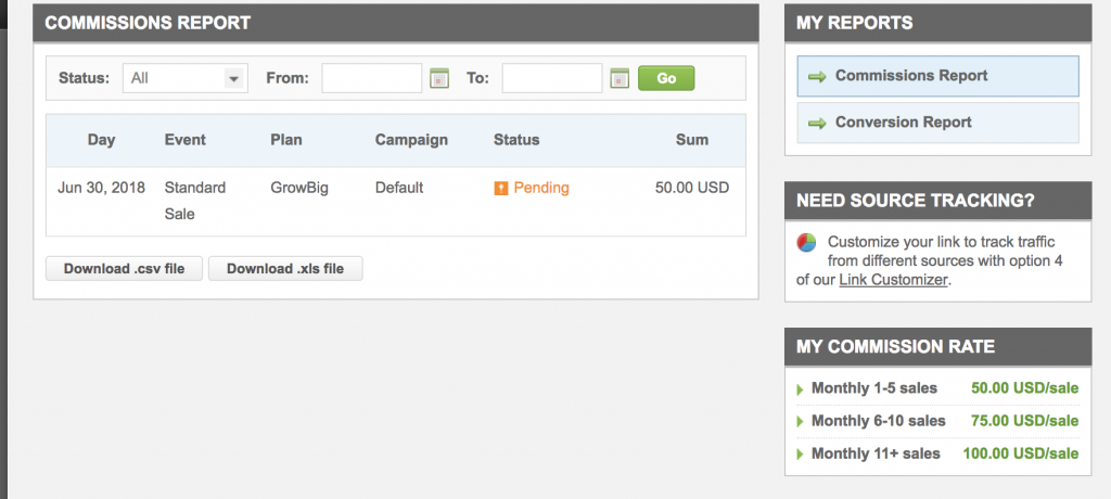 Here's earnings from Siteground affiliate program .